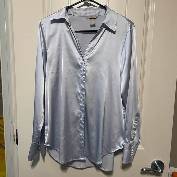 Satin button down blouse - Picture 1 of 3